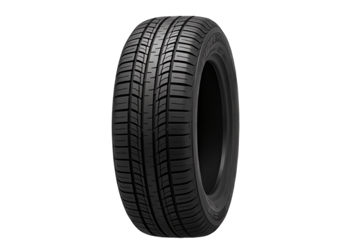 New car tire isolated on transparent background