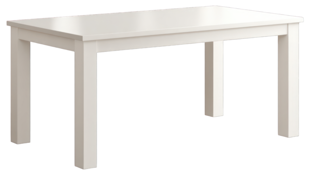 Simple white rectangular table