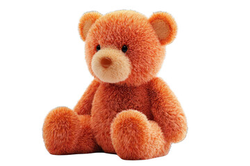 Plush teddy bear, seated, light orange
