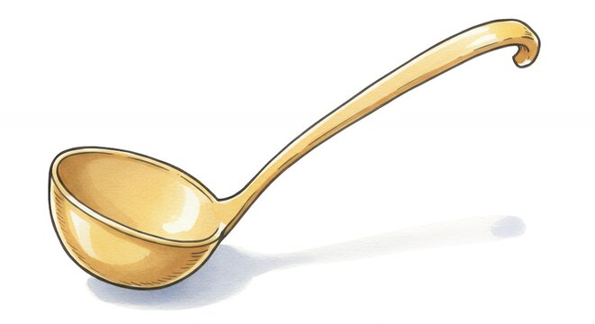 Golden ladle kitchen utensil