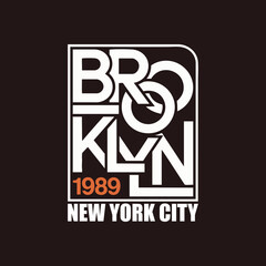 Brooklyn 1989 Streetwear Typography Vector