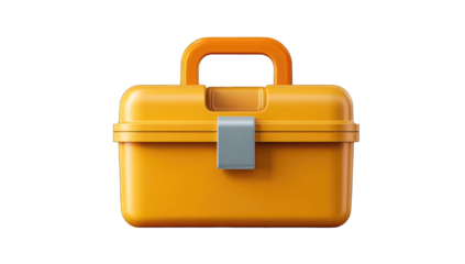 Orange toolbox icon, 3D style