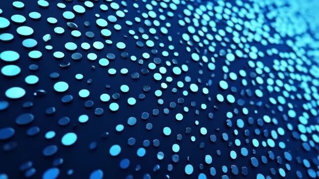 Blue pattern of dots, abstract background with glowing highlights