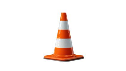 Orange traffic cone on black background
