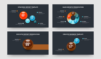 Marketing Plan Four Five One Two Option Diagram Slideshow Layout Vector Illustration Collection. Company Overview 4 5 1 2 Element Chart Slide Template Bundle.
