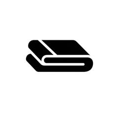 Folded Fabric Icon Simple Black and White Vector Graphic