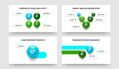 Product Growth 4 5 1 2 Step Infographic Slideshow Design Bundle. Educational Showcase Four Five One Two Element Diagram Slide Layout Vector Illustration Set.