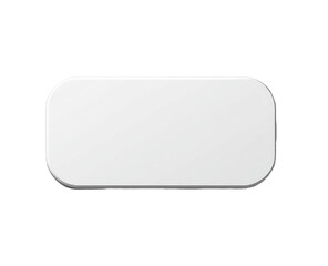 Flat, white, rectangular object with rounded edges