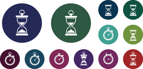 Sale Badge Vector Set: Limited Time Offer with Stopwatch and Hourglass Icons