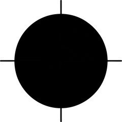 Simple black circle with crosshairs on white background