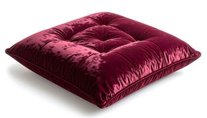 Red velvet square cushion