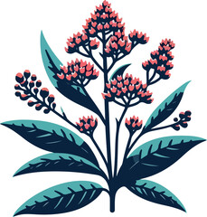 Swamp milkweed logo icon vector white background .