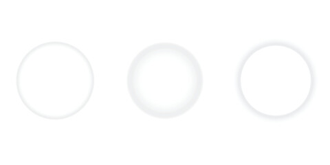 Glowing bright white neon gradient circular ring circle bubble glow light effect abstract round shape illumination luminous vector and PNG design transparent background