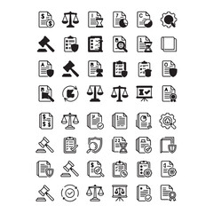 Legal and Business Document Icons Set vector illustration