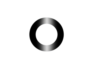 Circular, metallic, ring-shaped object, dark background.  Gradated shading, edge details