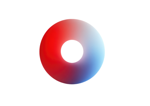 Circular gradient, red to blue, with a black hole