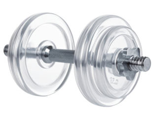 Glass dumbbell isolated on a transparent background.