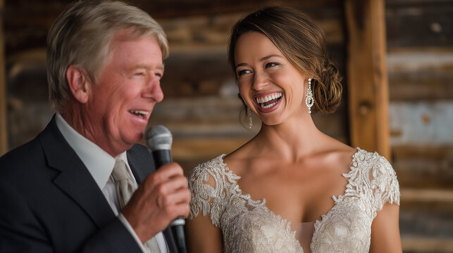 A heartwarming father-daughter wedding speech moment