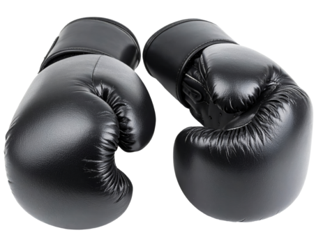 Black boxing gloves isolated on a transparent background. - Powered by Adobe