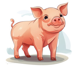 Fototapeta premium PNG Pig cartoon mammal animal.