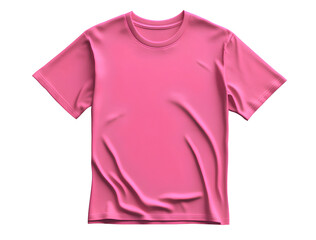 a pink t-shirt, front view, flat, no wrinkles, transparent background.