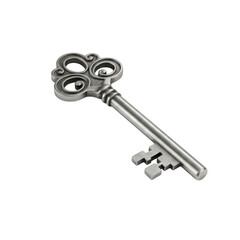 Ornate Antique Skeleton Key on Black Background