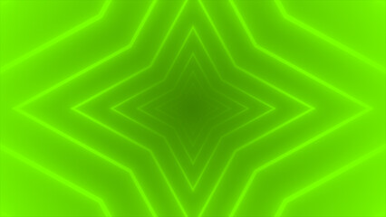 Lime green color 3d space neon lights futuristic technological tunnel background