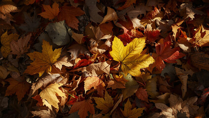 Autumn Leaves Background Texture (AI Generated)