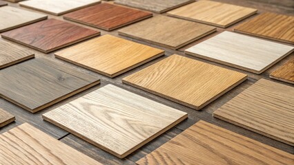 Square Wood Texture Samples High-Resolution Image of Various Wood Finishes, Flooring Options, Design Concept Wood Samples, Flooring Design
