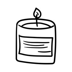 Hand Drawn Candle Line Art