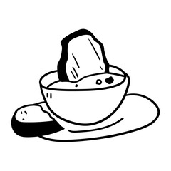 Autumn Soup Bowl Doodle Illustration