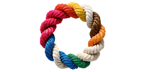 Colorful braided rope circle