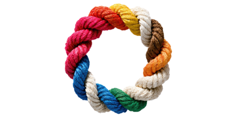 Colorful braided rope circle