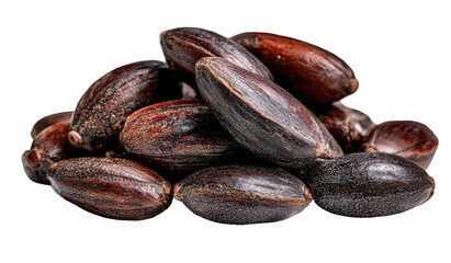 Obraz premium Pile of dark brown, oblong seeds (2)