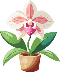 Naklejka premium Detailed vector art of a luminous orchid flower