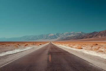 POV shot of the road in Death Valley,