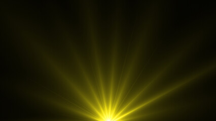 White color optical flares or futuristic light rays shining on black background
