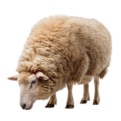 Peaceful sheep grazing isolated on a simple backdrop perfect for animal lovers and farm themes