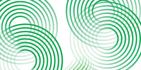 Green white abstract background overlap layer on bright space with circles effect decoration. Modern banner with lines style.