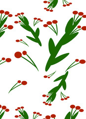  Seamless Vector Pattern with Beautiful Autumn Leaves and Natural Elements