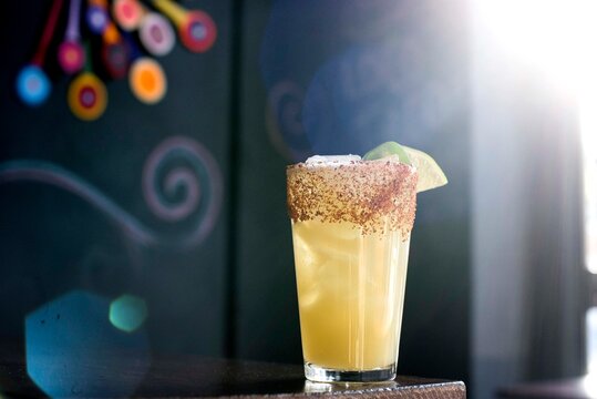 Margarita on the rocks with salt