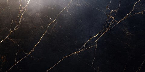 Close up of black marble texture with golden veins for abstract background
