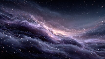 Fototapeta premium Abstract Nebula Galaxy Background with Stars and Purple Hues