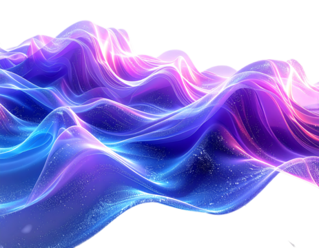 Luminous Purple and Blue Abstract Landscape wavy
