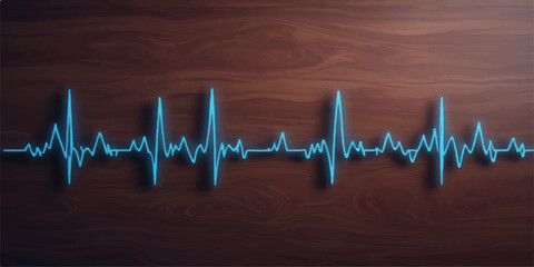 A vibrant green heartbeat cardiogram on a dark medical monitor displays the steady pulse rate of a healthy heart
