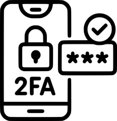 2FA Security Icon – Password and Login Verification Symbol