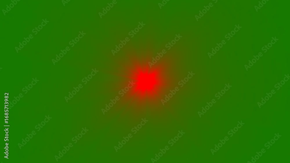 Poster glowing red star light rays loop animation on green screen. glow center color star lens flare. flick