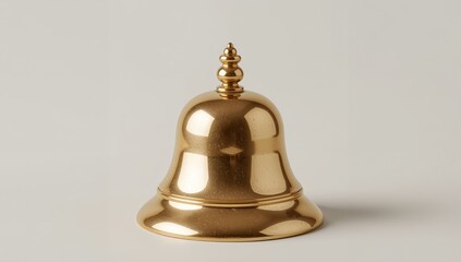 Golden Dome with Spherical Finial, Resting on Plain Surface Metal Texture.