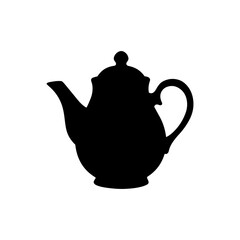 Tea pot silhouette vector flat design.