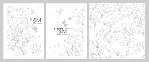 Obraz premium Beautiful wedding invitation card with branches and flowers. hand drawn. Not AI, Vector illustration